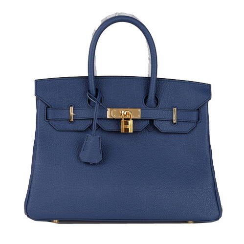 Hermes Birkin 30CM Tote Bag RoyalBlue Original Leather H30 Gold