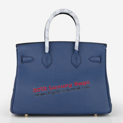 Hermes Birkin 30CM Tote Bag RoyalBlue Original Leather H30 Gold Hermes Birkin 30CM Tote Bag RoyalBlue Original Leather H30 Gold