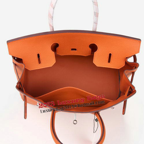 Hermes Birkin 35CM Tote Bag Orange Original Leather H35 Silver Hermes Birkin 35CM Tote Bag Orange Original Leather H35 Silver