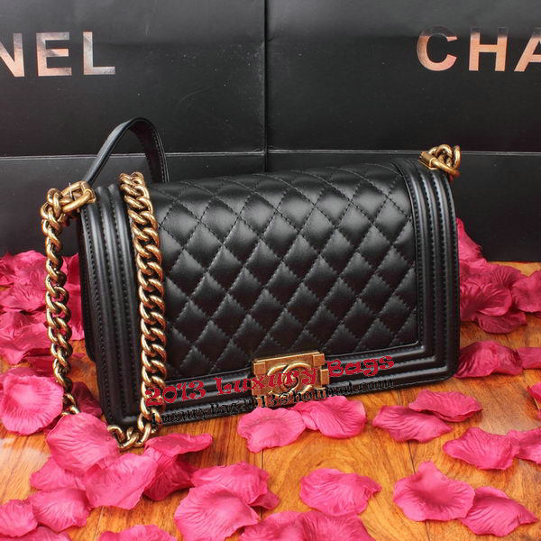 Boy Chanel Flap Shoulder Bag Black Original Leather A67086 Bronze Boy Chanel Flap Shoulder Bag Black Original Leather A67086 Bronze