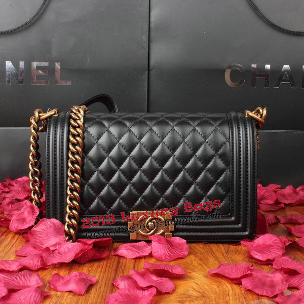 Boy Chanel Flap Shoulder Bag Black Original Leather A67086 Bronze Boy Chanel Flap Shoulder Bag Black Original Leather A67086 Bronze
