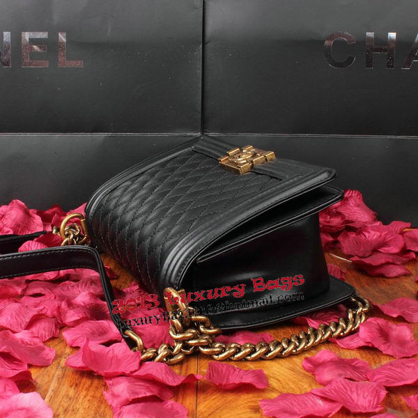 Boy Chanel Flap Shoulder Bag Black Original Leather A67086 Bronze Boy Chanel Flap Shoulder Bag Black Original Leather A67086 Bronze