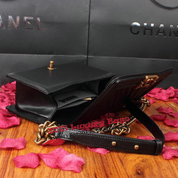 Boy Chanel Flap Shoulder Bag Black Original Leather A67086 Bronze Boy Chanel Flap Shoulder Bag Black Original Leather A67086 Bronze