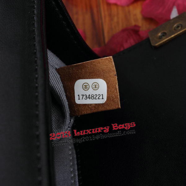 Boy Chanel Flap Shoulder Bag Black Original Leather A67086 Bronze Boy Chanel Flap Shoulder Bag Black Original Leather A67086 Bronze