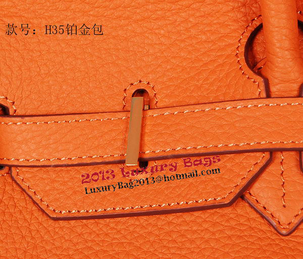 Hermes Birkin 35CM Tote Bag Orange Original Grainy Leather H35 Gold Hermes Birkin 35CM Tote Bag Orange Original Grainy Leather H35 Gold