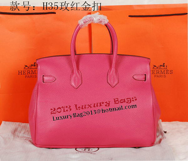Hermes Birkin 35CM Tote Bag Rose Original Grainy Leather H35 Gold Hermes Birkin 35CM Tote Bag Rose Original Grainy Leather H35 Gold