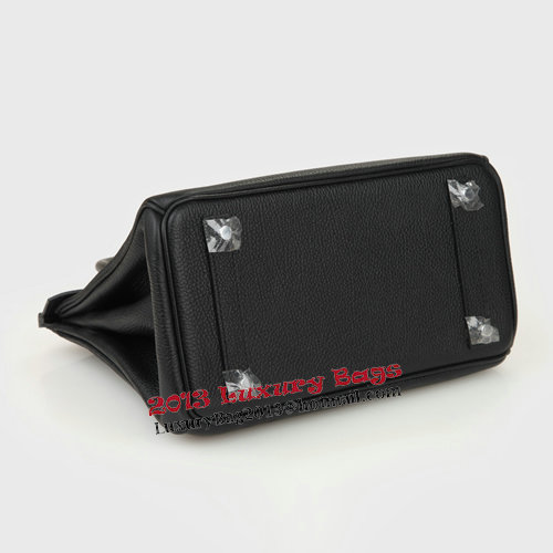 Hermes Birkin 25CM Tote Bags Black Original Leather Silver Hermes Birkin 25CM Tote Bags Black Original Leather Silver