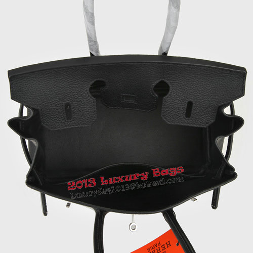 Hermes Birkin 25CM Tote Bags Black Original Leather Silver Hermes Birkin 25CM Tote Bags Black Original Leather Silver