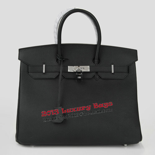 Hermes Birkin 35CM Tote Bag Black Original Leather H35 Silver Hermes Birkin 35CM Tote Bag Black Original Leather H35 Silver