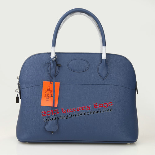Hermes Bolide 37CM Tote Bags Calf Leather Blue Hermes Bolide 37CM Tote Bags Calf Leather Blue