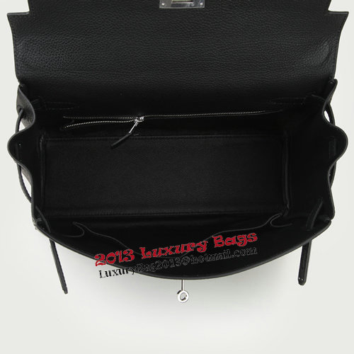 Hermes Kelly 32cm Shoulder Bag Black Original Leather K32 Silver Hermes Kelly 32cm Shoulder Bag Black Original Leather K32 Silver