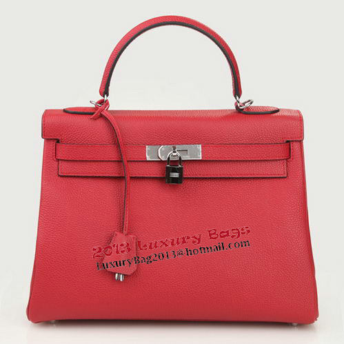Hermes Kelly 32cm Shoulder Bag Burgundy Original Leather K32 Silver Hermes Kelly 32cm Shoulder Bag Burgundy Original Leather K32 Silver