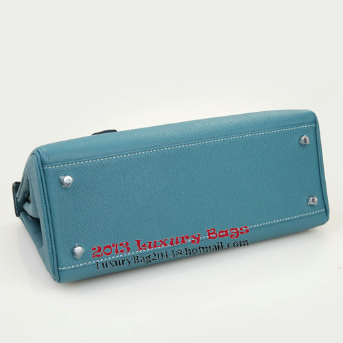 Hermes Kelly 32cm Shoulder Bag Light Blue Original Leather K32 Silver Hermes Kelly 32cm Shoulder Bag Light Blue Original Leather K32 Silver