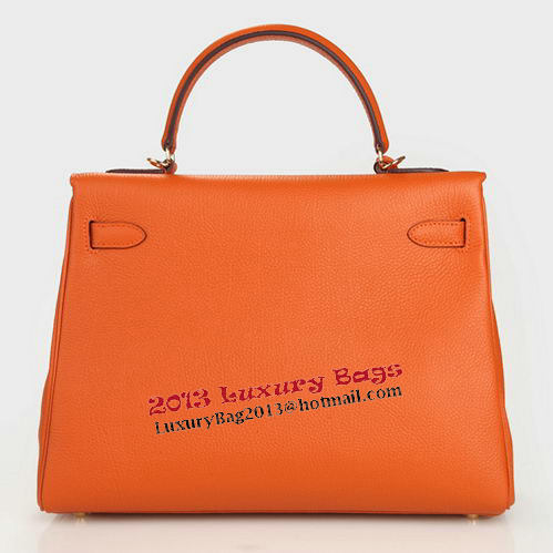 Hermes Kelly 32cm Shoulder Bag Orange Original Leather K32 Gold Hermes Kelly 32cm Shoulder Bag Orange Original Leather K32 Gold