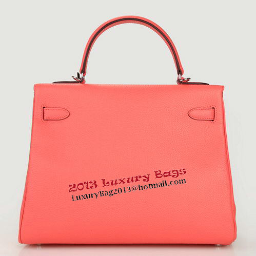 Hermes Kelly 32cm Shoulder Bag Pink Original Leather K32 Silver Hermes Kelly 32cm Shoulder Bag Pink Original Leather K32 Silver