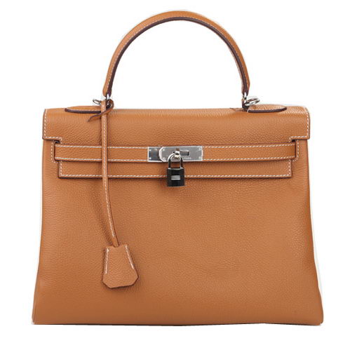 Hermes Kelly 32cm Shoulder Bag Wheat Original Leather K32 Silver