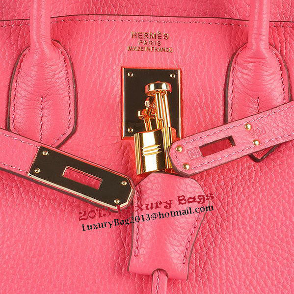 Hermes Birkin 30CM Tote Bags Pink Clemence Leather Gold Hermes Birkin 30CM Tote Bags Pink Clemence Leather Gold