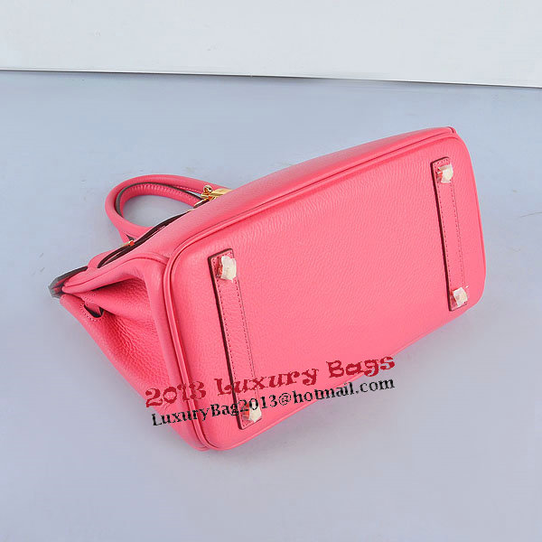 Hermes Birkin 30CM Tote Bags Pink Clemence Leather Gold Hermes Birkin 30CM Tote Bags Pink Clemence Leather Gold