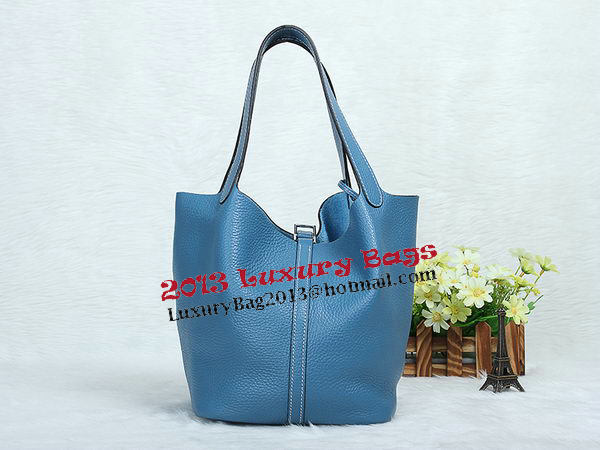Hermes Picotin Lock MM Bag in Original Leather Blue Hermes Picotin Lock MM Bag in Original Leather Blue