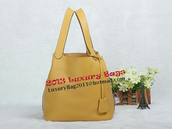 Hermes Picotin Lock MM Bag in Original Leather Yellow Hermes Picotin Lock MM Bag in Original Leather Yellow
