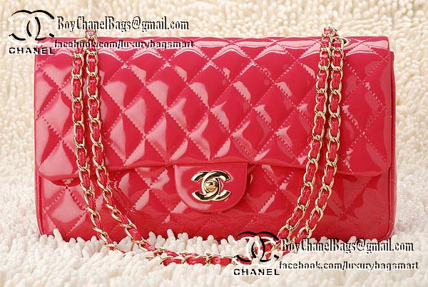 Chanel Classic Flap Bag Patent Leather CHA1113 Peach Chanel Classic Flap Bag Patent Leather CHA1113 Peach