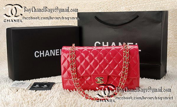 Chanel Classic Flap Bag Patent Leather CHA1113 Peach Chanel Classic Flap Bag Patent Leather CHA1113 Peach