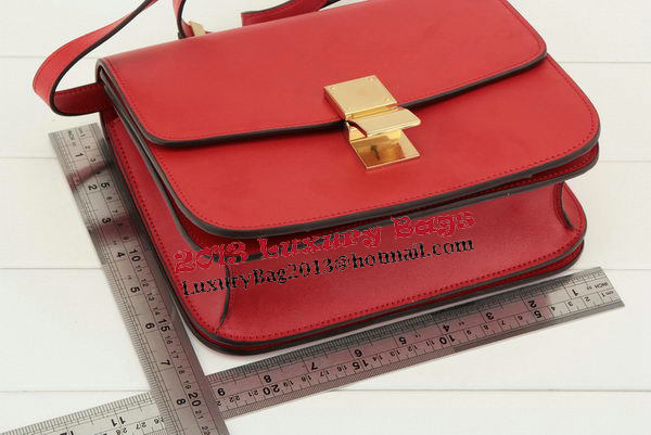 Celine Classic Box Small Flap Bag Smooth Leather 11042 Red Celine Classic Box Small Flap Bag Smooth Leather 11042 Red
