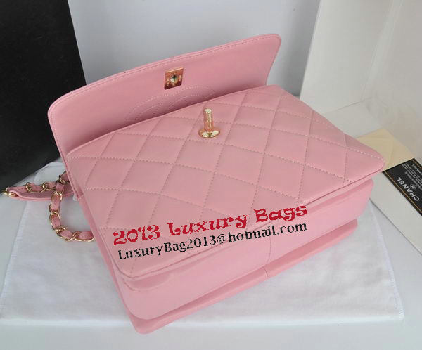 Chanel Classic Top Handle Bag Original Sheepskin Leather CHA92236 Pink Chanel Classic Top Handle Bag Original Sheepskin Leather CHA92236 Pink