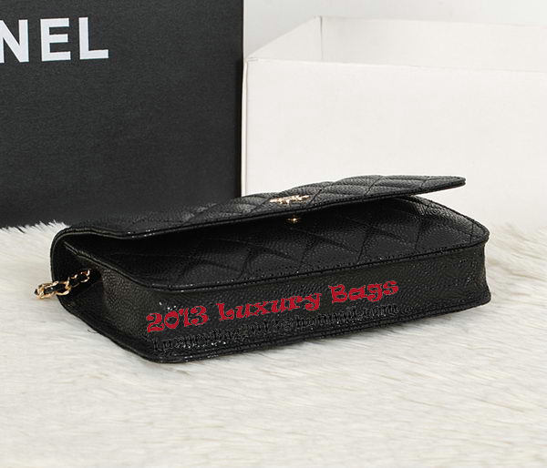 Chanel CHA33814 Original Cannage Leather mini Flap Bag Black