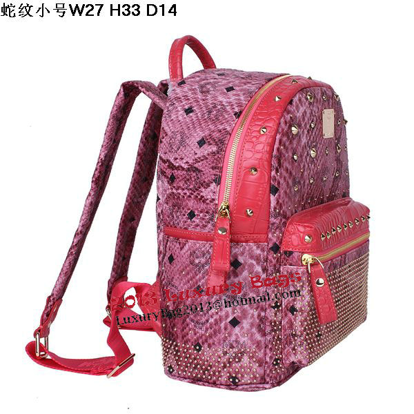 MCM Armour Small Backpack Snake Leather MC2095S Rose MCM Armour Small Backpack Snake Leather MC2095S Rose