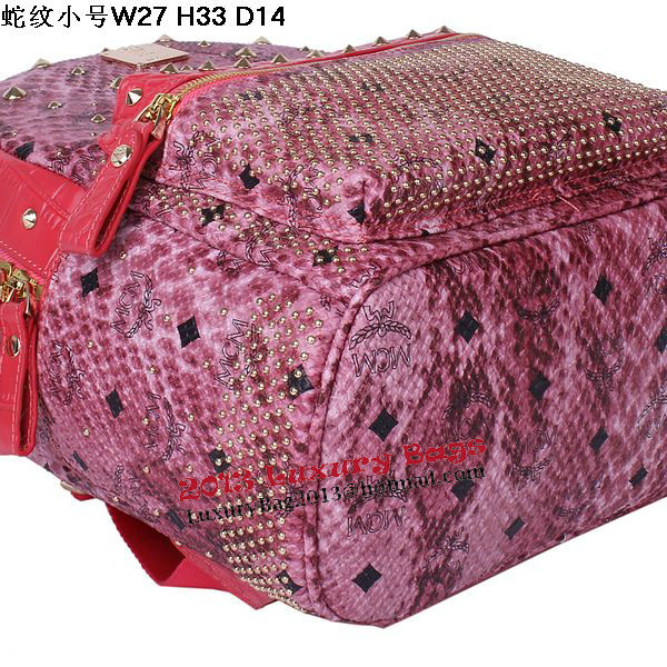 MCM Armour Small Backpack Snake Leather MC2095S Rose MCM Armour Small Backpack Snake Leather MC2095S Rose