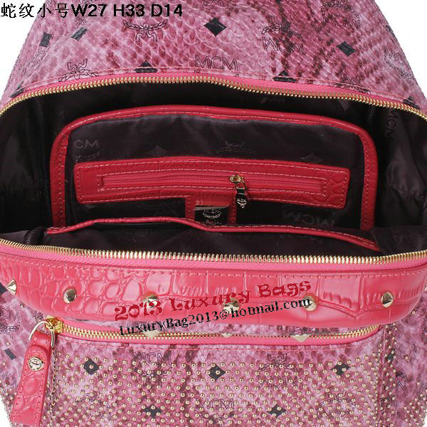 MCM Armour Small Backpack Snake Leather MC2095S Rose MCM Armour Small Backpack Snake Leather MC2095S Rose