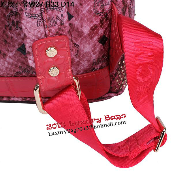 MCM Armour Small Backpack Snake Leather MC2095S Rose MCM Armour Small Backpack Snake Leather MC2095S Rose