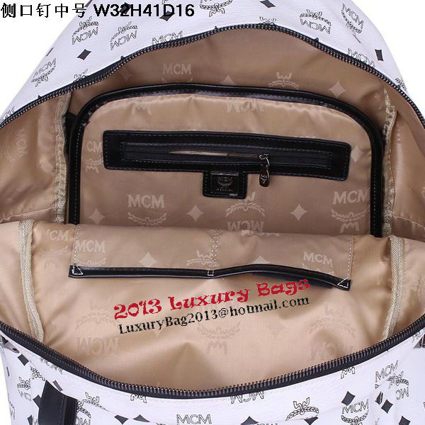 MCM Medium Stark Backpack MC2446 White MCM Medium Stark Backpack MC2446 White