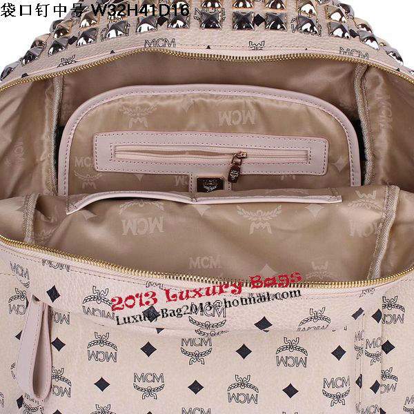 MCM Medium Top Studs Backpack MC4232 Beige MCM Medium Top Studs Backpack MC4232 Beige