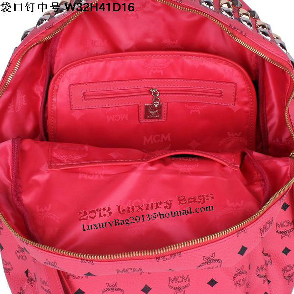 MCM Medium Top Studs Backpack MC4232 Red MCM Medium Top Studs Backpack MC4232 Red