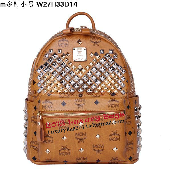 MCM Small Stark Front Studs Backpack MC4237S Wheat MCM Small Stark Front Studs Backpack MC4237S Wheat