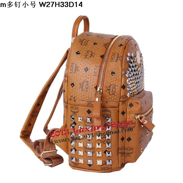 MCM Small Stark Front Studs Backpack MC4237S Wheat MCM Small Stark Front Studs Backpack MC4237S Wheat