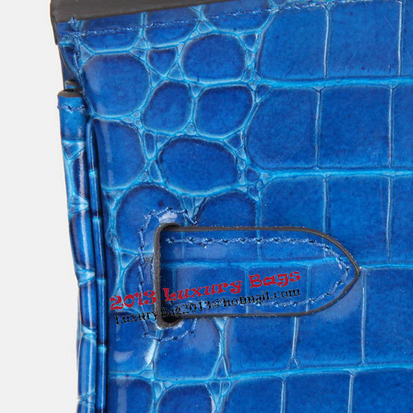 Hermes Birkin 30CM Tote Bags Blue Iridescent Croco Leather Silver Hermes Birkin 30CM Tote Bags Blue Iridescent Croco Leather Silver