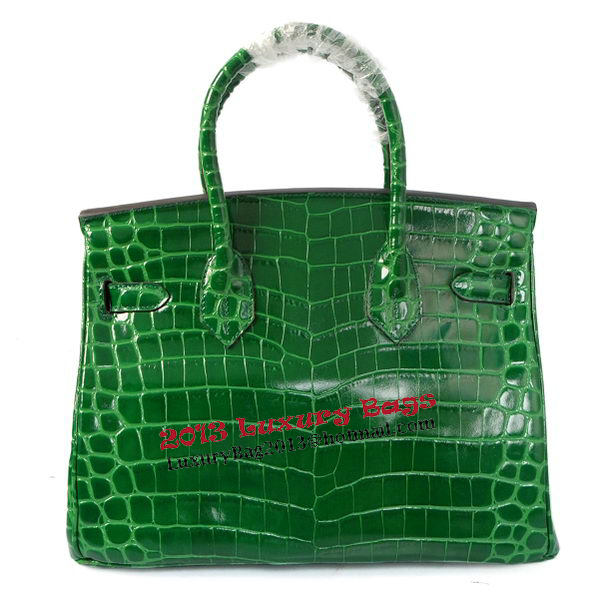 Hermes Birkin 30CM Tote Bags Green Iridescent Croco Leather Gold Hermes Birkin 30CM Tote Bags Green Iridescent Croco Leather Gold