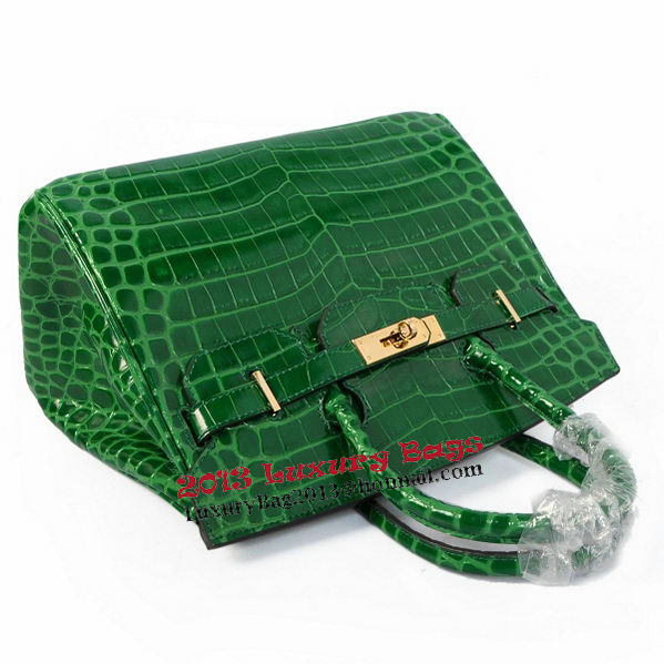 Hermes Birkin 30CM Tote Bags Green Iridescent Croco Leather Gold Hermes Birkin 30CM Tote Bags Green Iridescent Croco Leather Gold