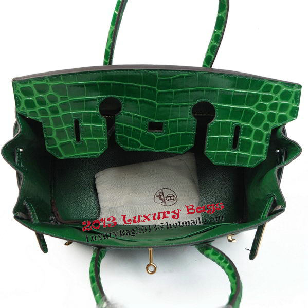 Hermes Birkin 30CM Tote Bags Green Iridescent Croco Leather Gold Hermes Birkin 30CM Tote Bags Green Iridescent Croco Leather Gold