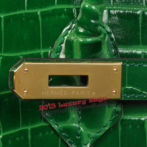 Hermes Birkin 30CM Tote Bags Green Iridescent Croco Leather Gold Hermes Birkin 30CM Tote Bags Green Iridescent Croco Leather Gold
