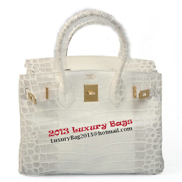 Hermes Birkin 30CM Tote Bags OffWhite Croco Leather Gold Hermes Birkin 30CM Tote Bags OffWhite Croco Leather Gold
