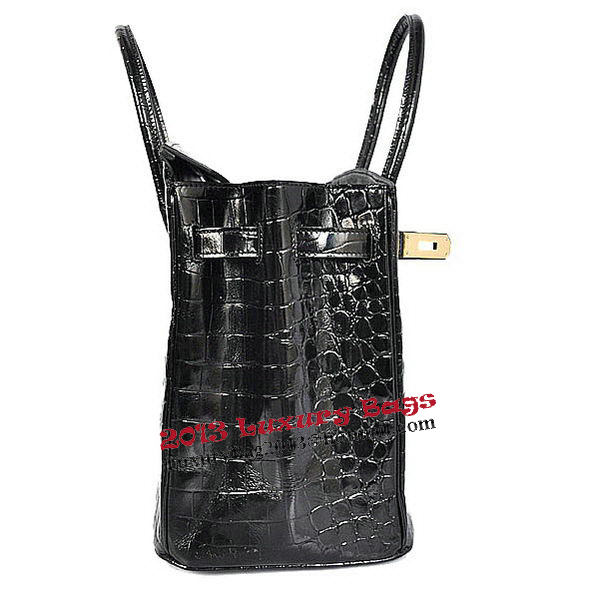 Hermes Birkin 35CM Tote Bag Black Iridescent Croco Leather Gold Hermes Birkin 35CM Tote Bag Black Iridescent Croco Leather Gold