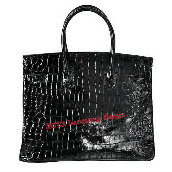 Hermes Birkin 35CM Tote Bag Black Iridescent Croco Leather Gold Hermes Birkin 35CM Tote Bag Black Iridescent Croco Leather Gold