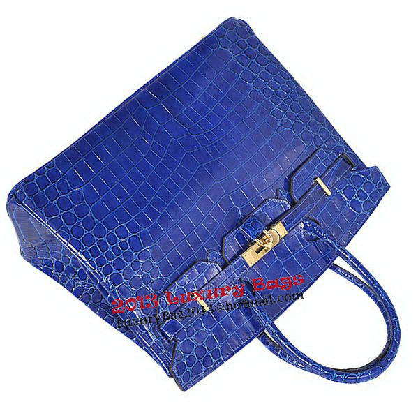Hermes Birkin 35CM Tote Bag Blue Iridescent Croco Leather Gold Hermes Birkin 35CM Tote Bag Blue Iridescent Croco Leather Gold