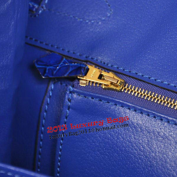 Hermes Birkin 35CM Tote Bag Blue Iridescent Croco Leather Gold Hermes Birkin 35CM Tote Bag Blue Iridescent Croco Leather Gold