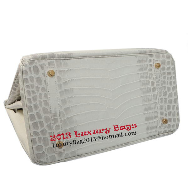 Hermes Birkin 35CM Tote Bag OffWhite Croco Leather Gold Hermes Birkin 35CM Tote Bag OffWhite Croco Leather Gold
