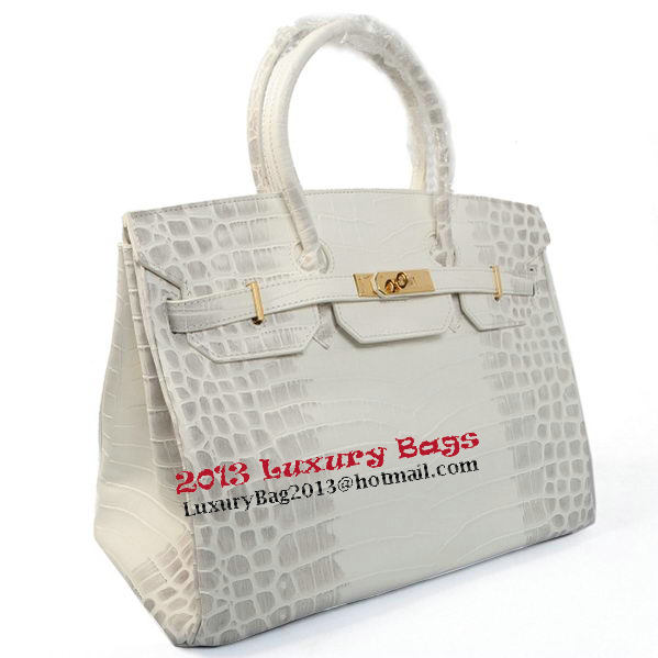 Hermes Birkin 35CM Tote Bag OffWhite Croco Leather Gold Hermes Birkin 35CM Tote Bag OffWhite Croco Leather Gold